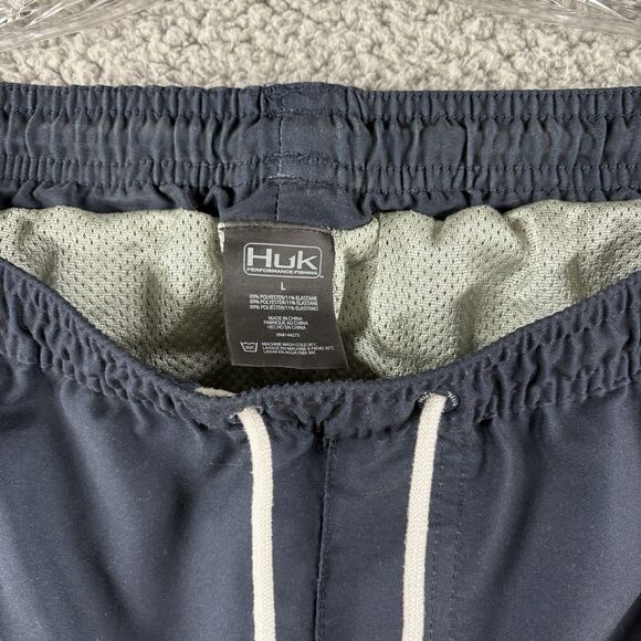 HUK Pursuit Volley Shorts Mens L Large Blue Swim Trunks Mesh Lined Quick Dry - Picture 5 of 8